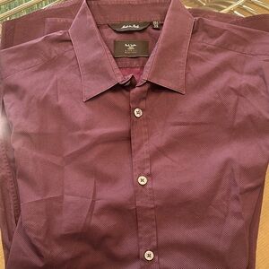 Paul Smith London grape color Textured Dress Shirt